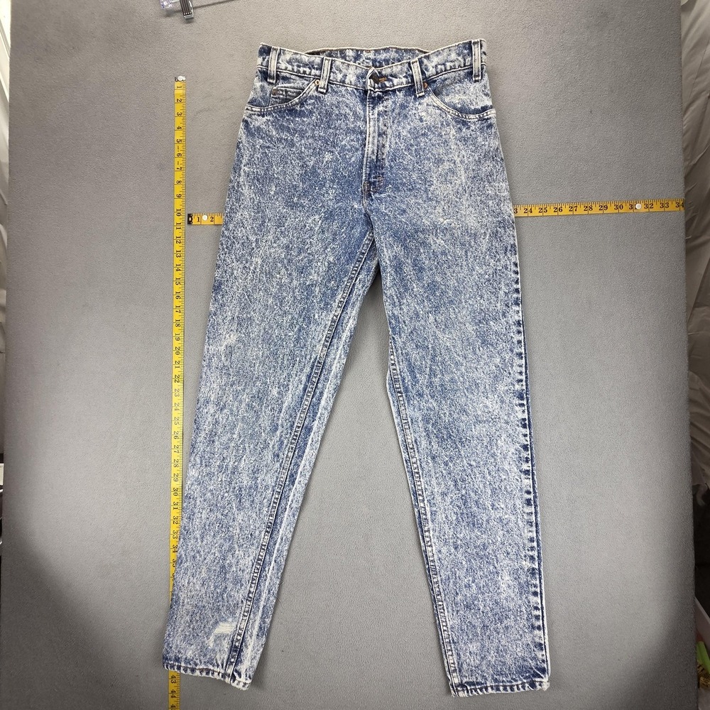 VTG Levis Jeans Mens Blue Acid Wash‎ 550 Orange Tab Made In USA 80s Fits 30x32